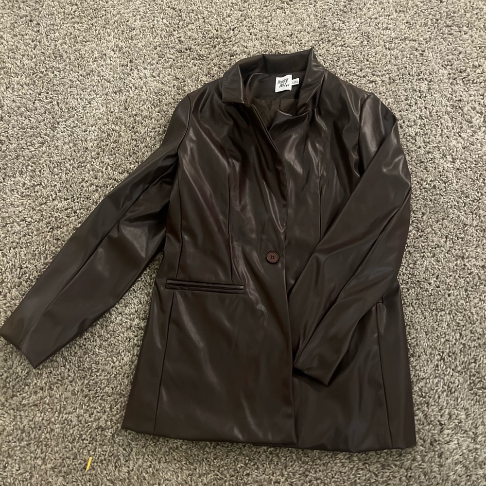 Princess Polly Leather Blazer. Size L/XL